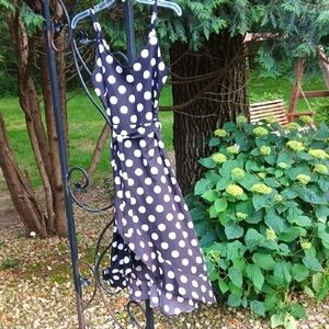 JOVIAL Black and White Polka Dot Dress SZ XL